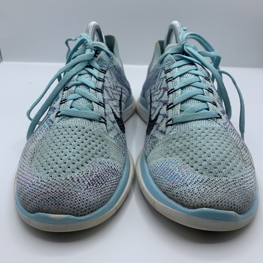 Nike Free 4.0 Flyknit Women's Size 8 Running Shoes Blue Lagoon - Picture 6 of 8